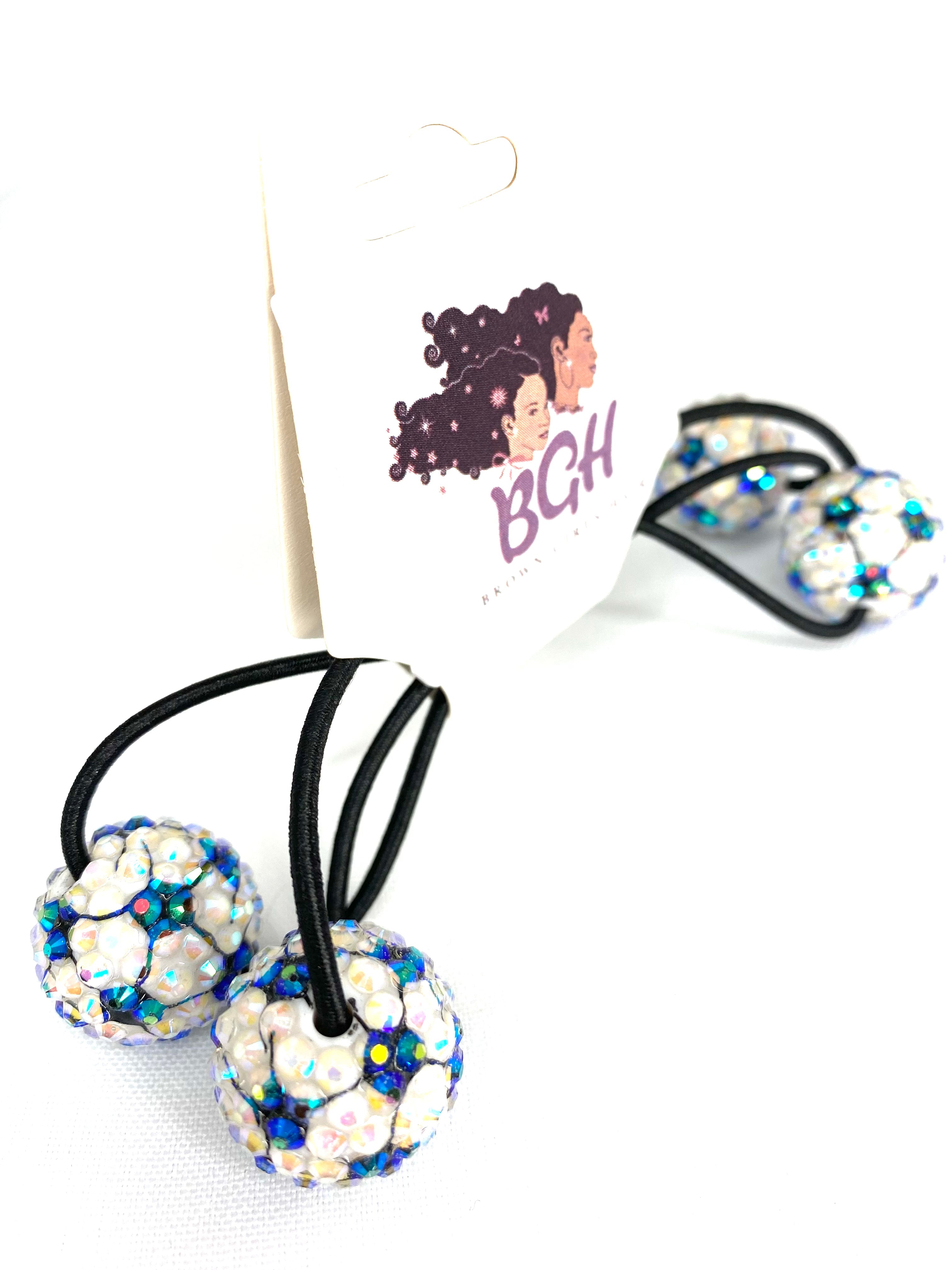 Brown Girls Hair®8Pc Sports SPARKLING Bling  BUNDLE | Hair Accessories | Bobbles | Ballies