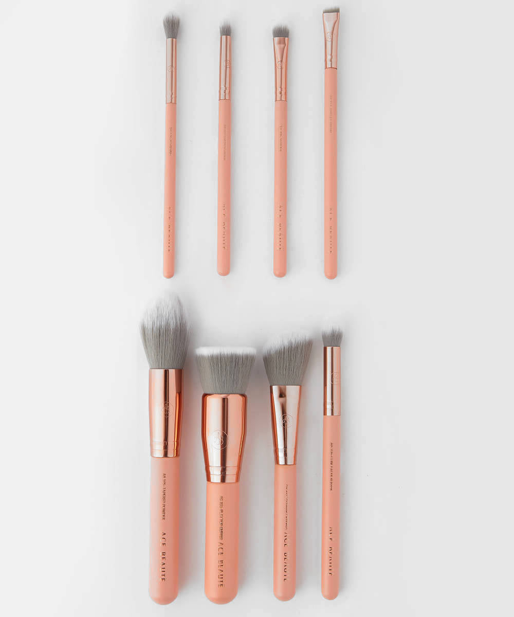 8 piece Brush Set + Velvet Pouch