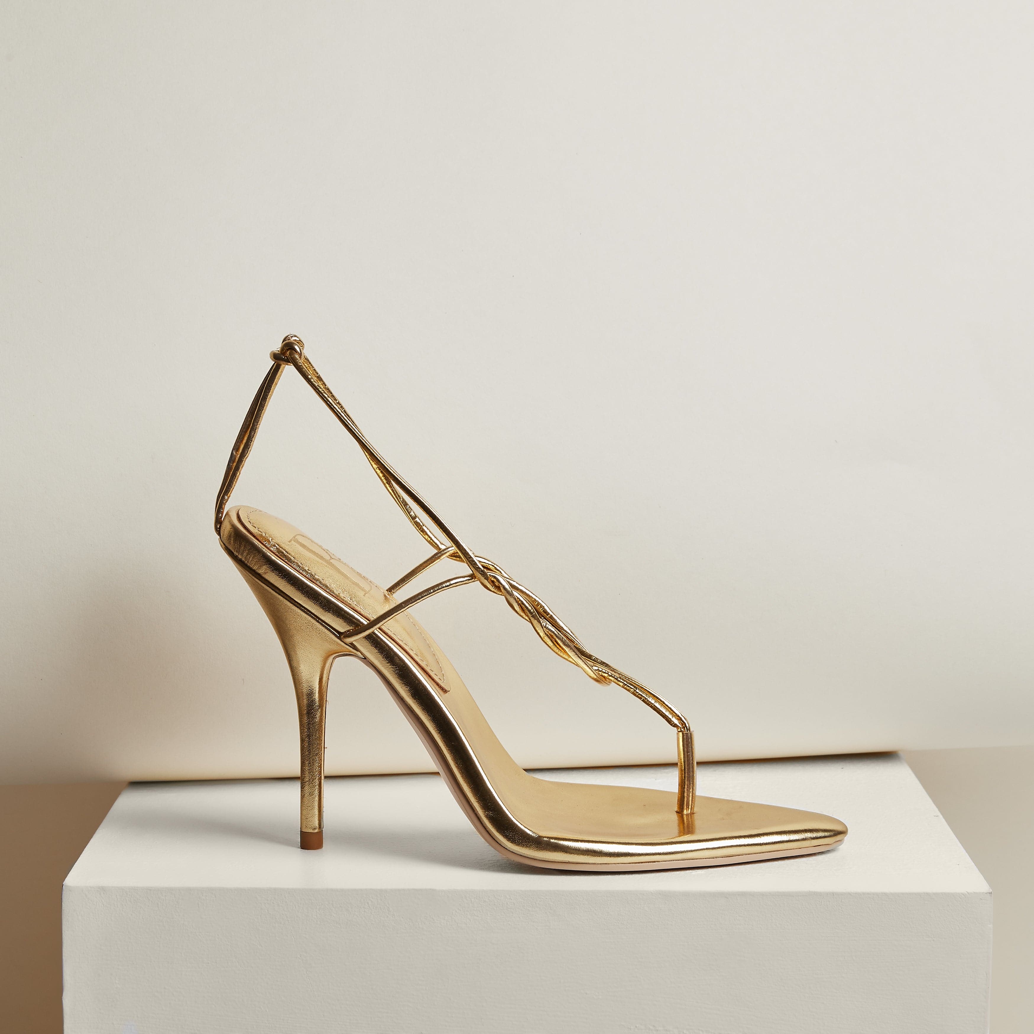 Mid Aurum Knotted 100mm Thong Sandals