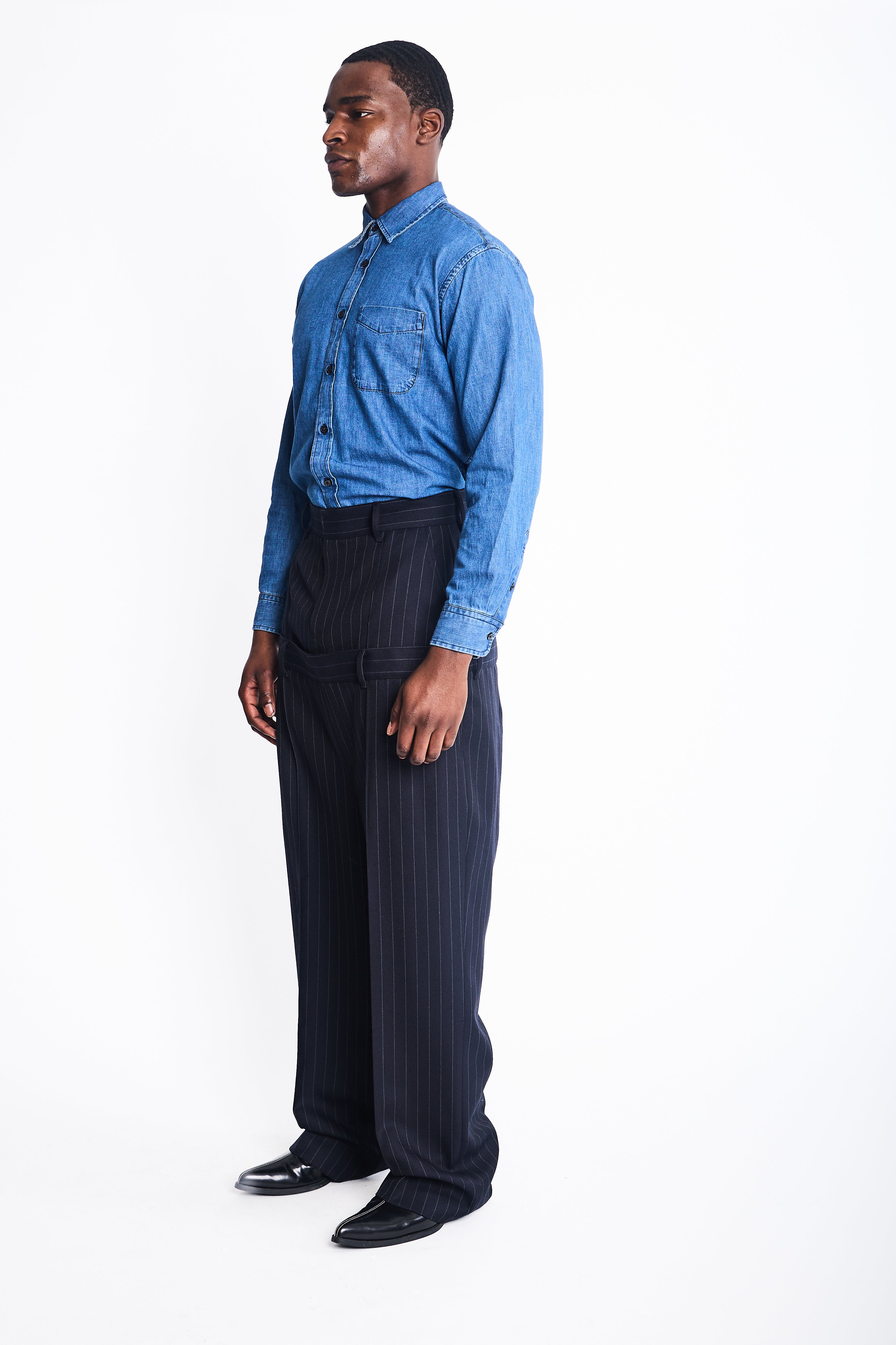 PINSTRIPE SAG DRESS PANT (M)