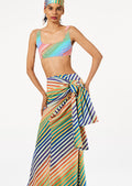 BIAS CRAYON STRIPE SILK SCARF