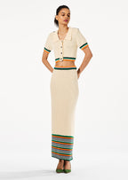 CROPPED BOUCLÉ KNIT PENCIL SKIRT