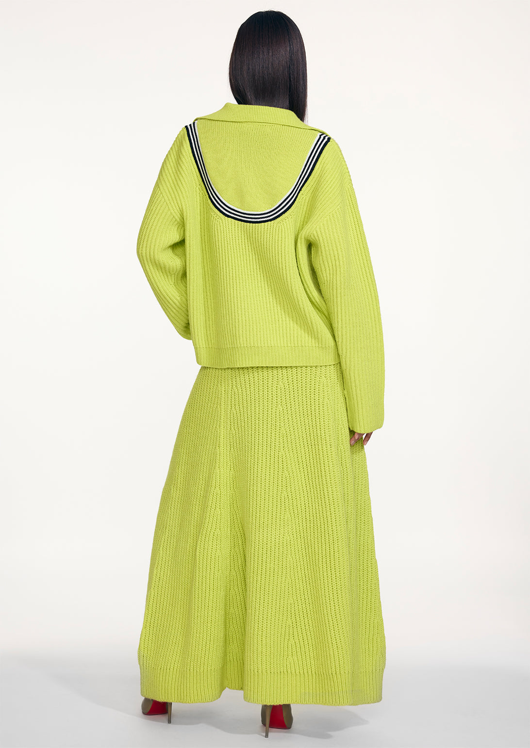 RIBBED POPOVER POLO SWEATER