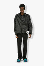 Slim Fit Trouser With Zip Up Slit In Hem Black