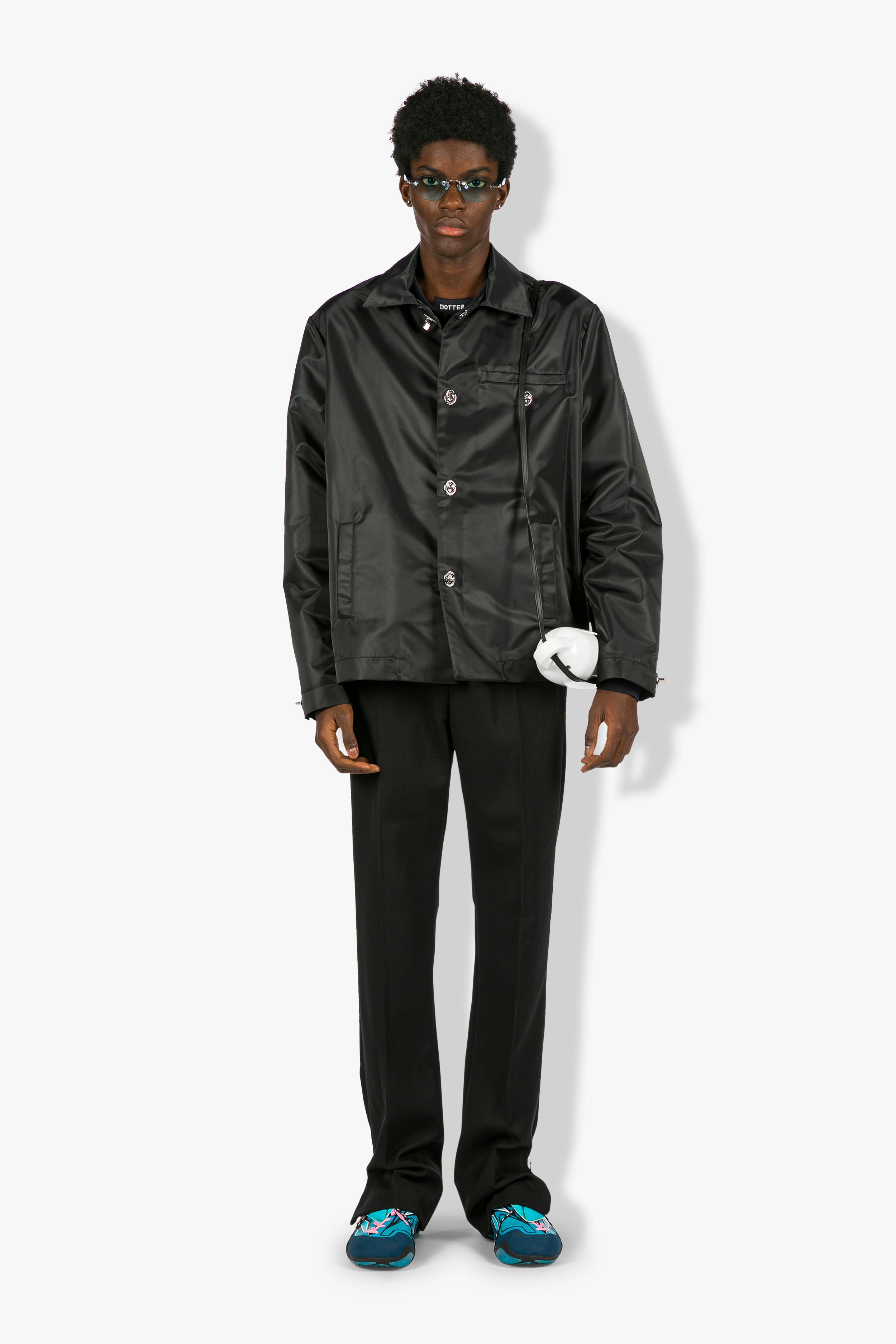 Slim Fit Trouser With Zip Up Slit In Hem Black