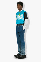 Button Down Front Denim Trousers