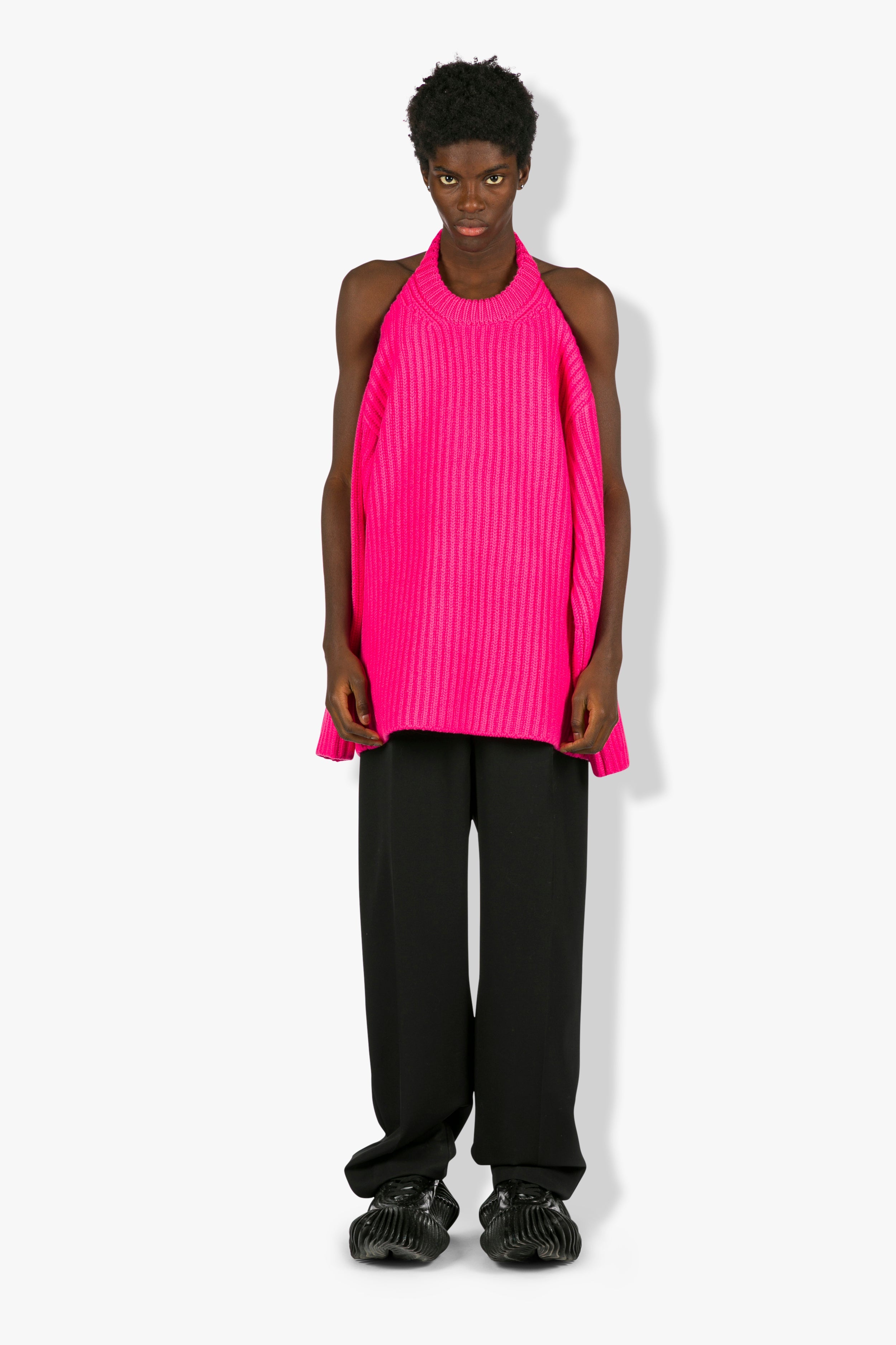 Pink Sweater Open Back