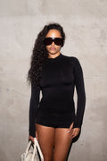 Seamless Logo Turtleneck (Black)