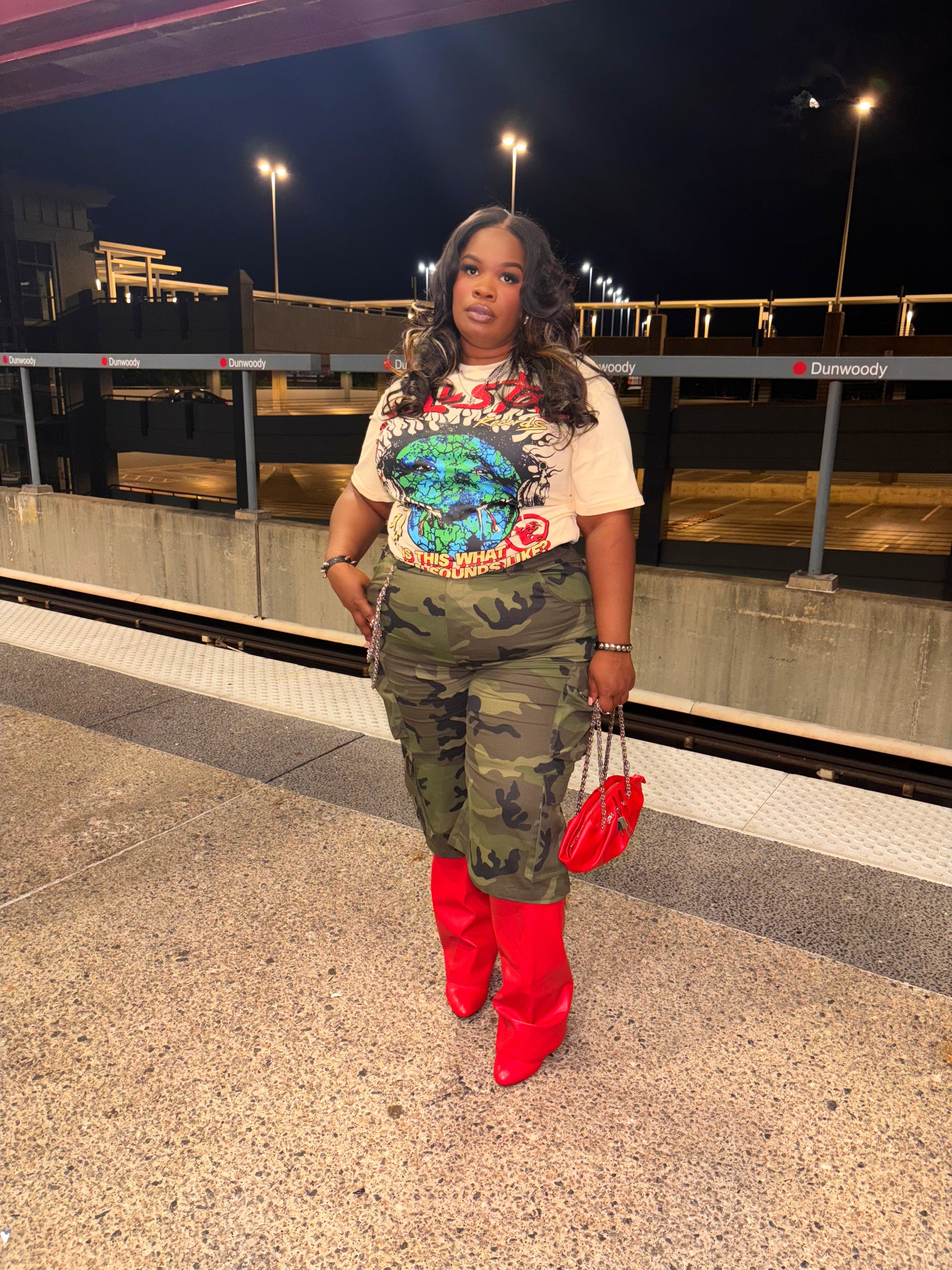 VK Camo Cargo Jorts w Chain