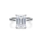 Three-Carat  Emerald-Cut  Brilliant Diamond Solitaire Engagement Ring