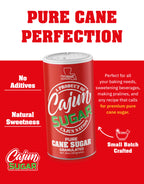 Cajun Nation CAJUN SUGAR 100% Pure Cane Sugar - White Sugar 20oz Canister, Natural Sugar for Coffee, Tea, Baking - Sugarcane Sweetness - The Sweet is Right - Geaux Get The Red Can!