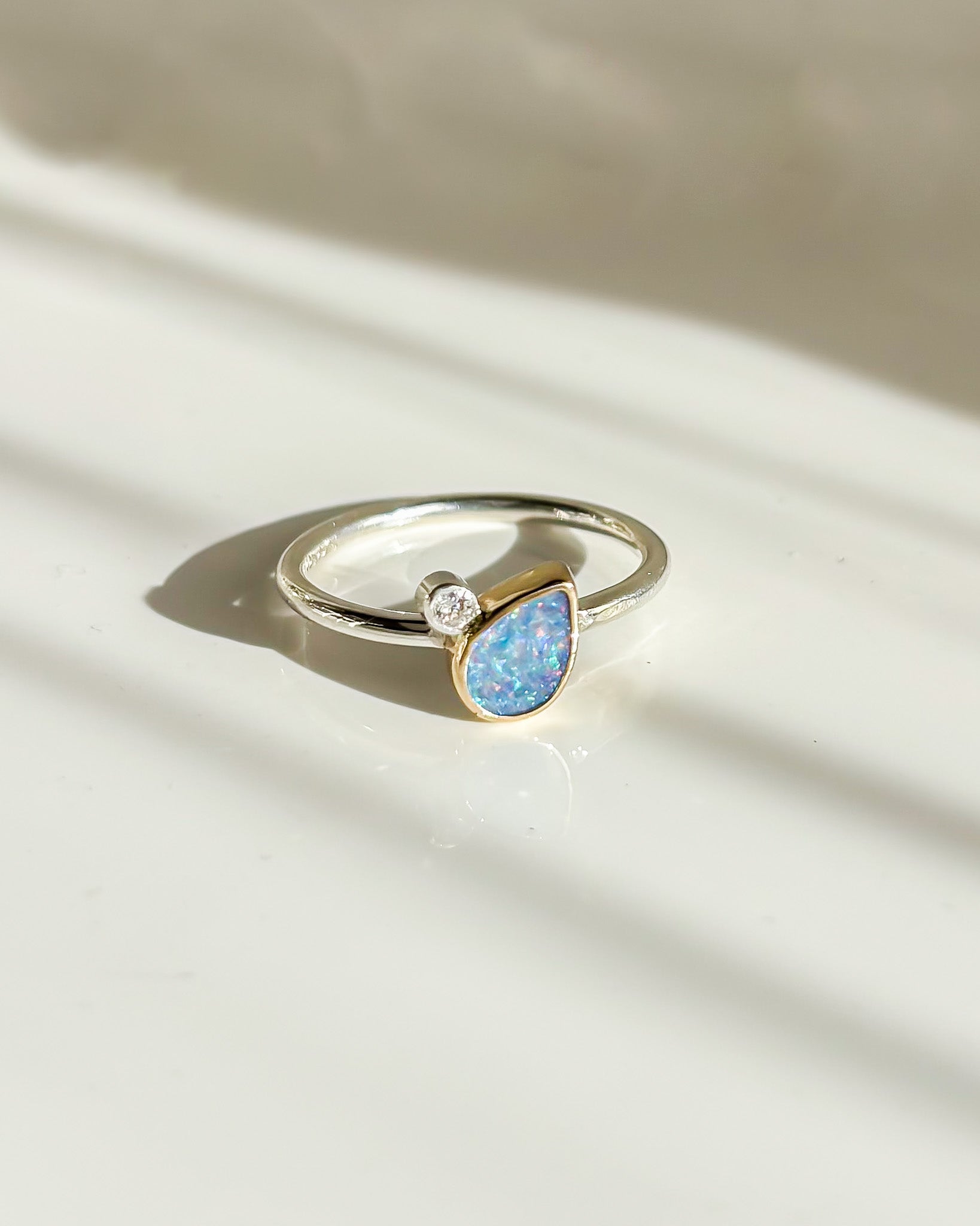 CALLISTO// opal + diamond orbit ring