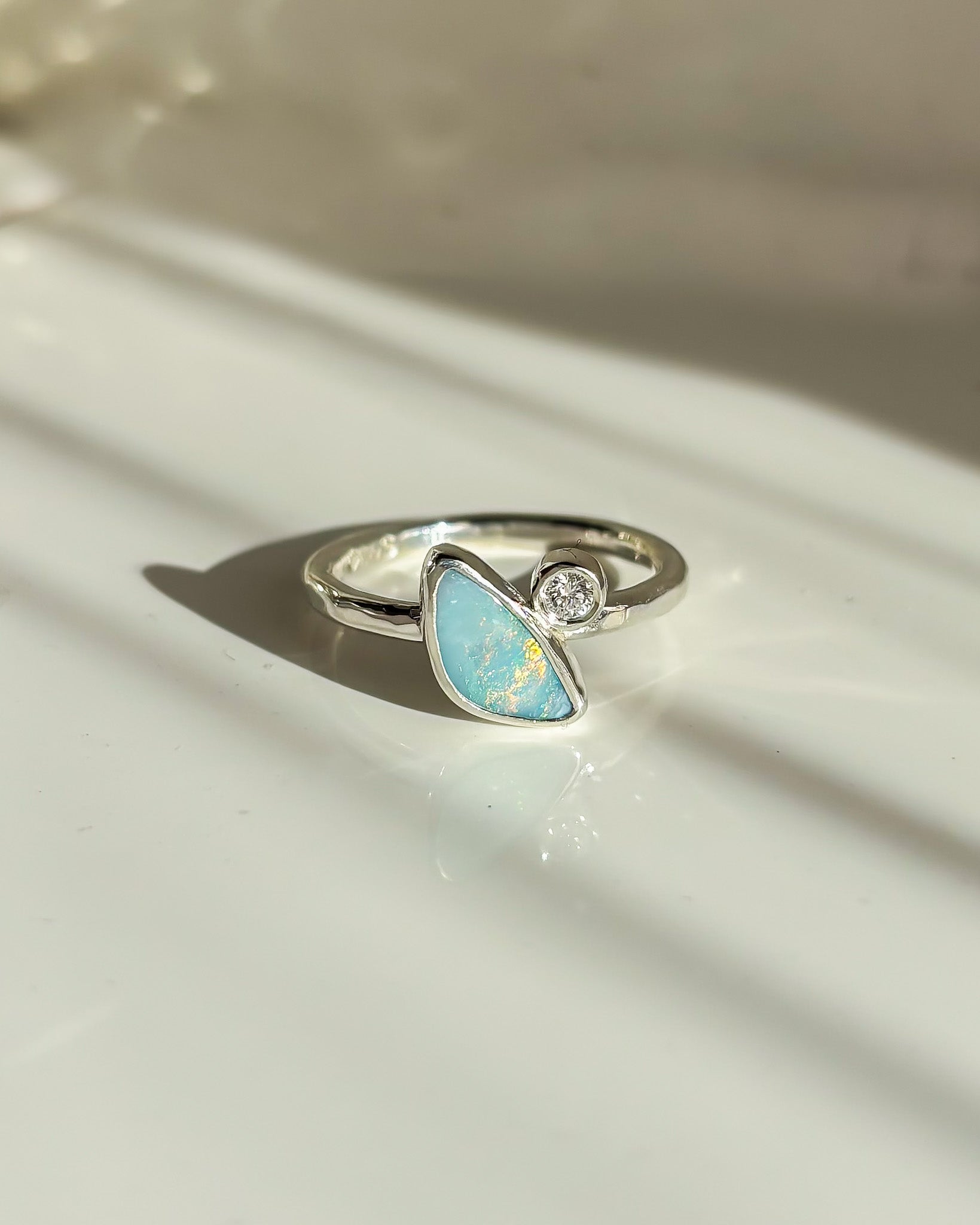 CALLISTO// opal + diamond orbit ring