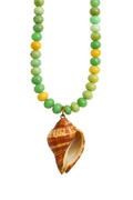 Summer Blues Necklace | Ritual Shell, Blue Opal & Trumpet Beads