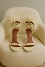 The Arabella 100mm Feather Trim Sandals