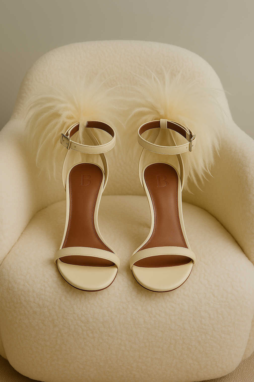 The Arabella 100mm Feather Trim Sandals