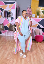 Spring Forward Side Ruffle Pink Cardigan