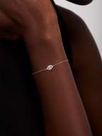 14kt Diamond Evil Eye Chain Bracelet