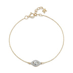 14kt Diamond Evil Eye Chain Bracelet