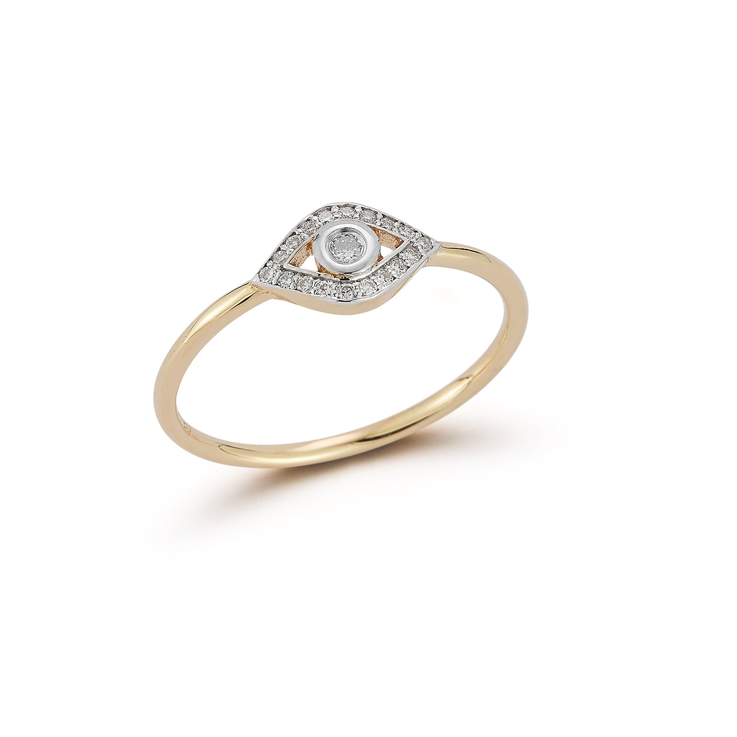 14kt Diamond Evil Eye Ring
