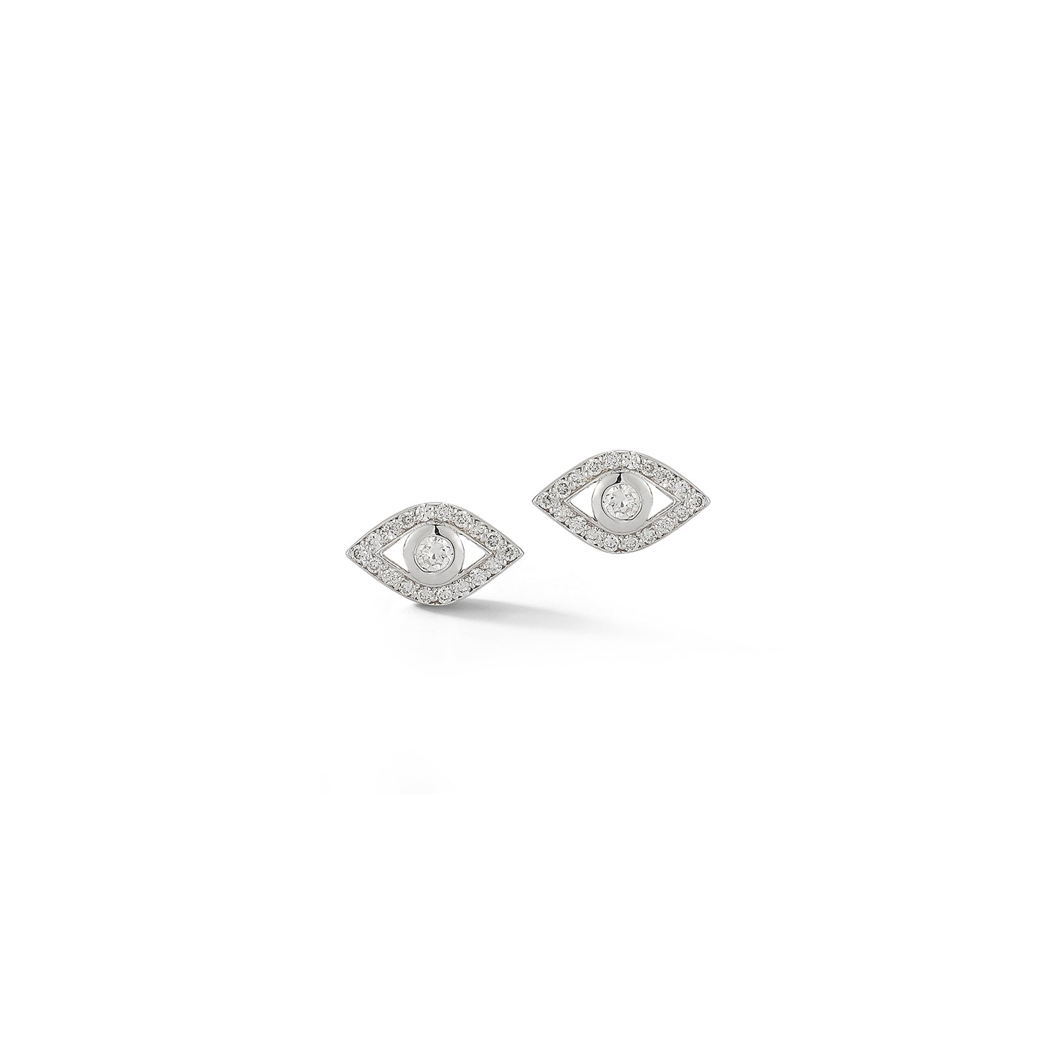 14kt Diamond Evil Eye Studs