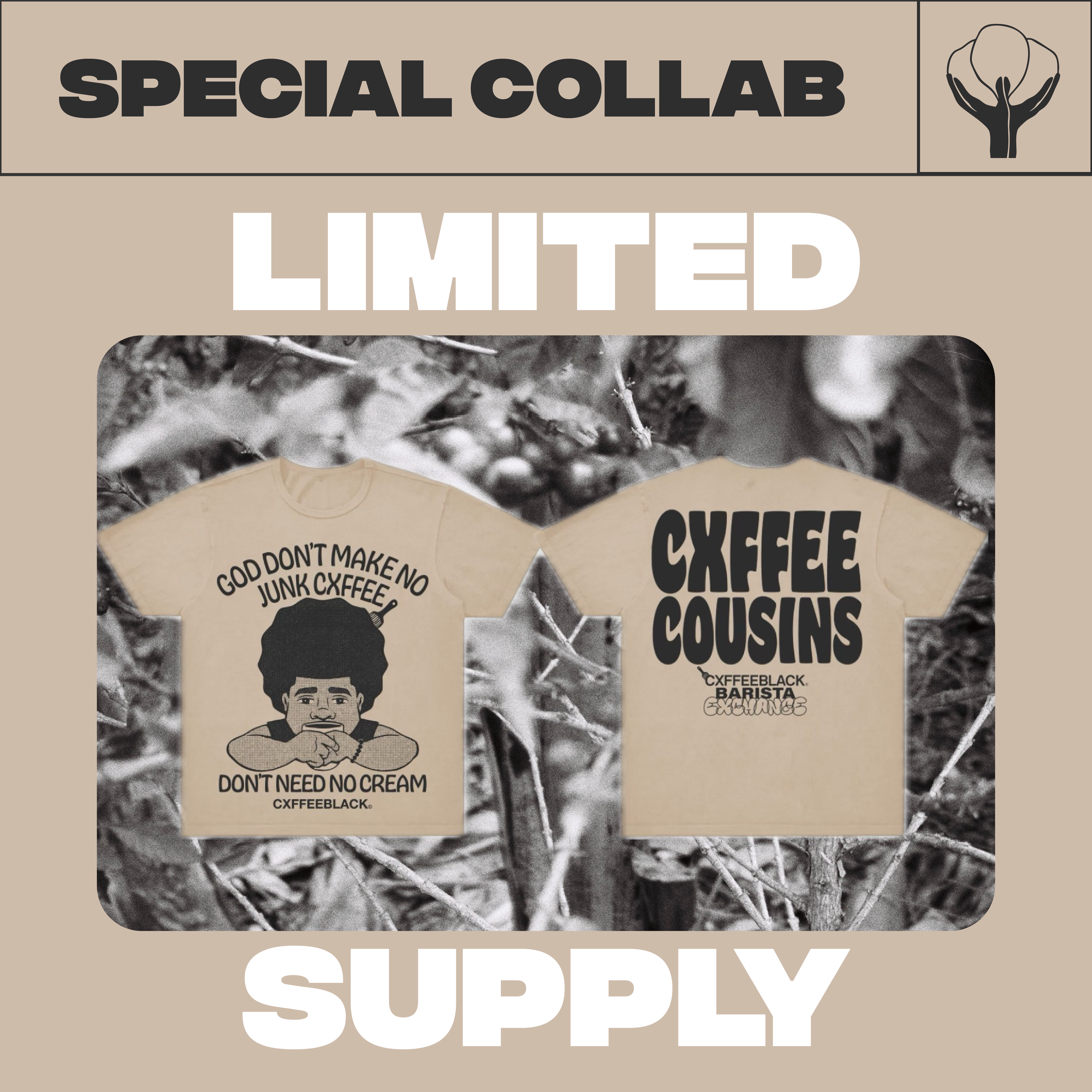 GOD DONT MAKE NO JUNK: made from cotton supply owned by black farmers// Cxffeeblack X Comoco Cotton by Netflix’s Stephen Satterfield