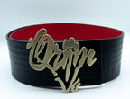 Orijin Logo Reversible Wide Leather Belt (Black/Red)