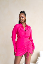 HOT PINK ESTA button up shirt