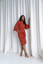 RUST GRAYCE midi skirt