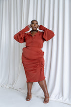 RUST GRAYCE midi skirt