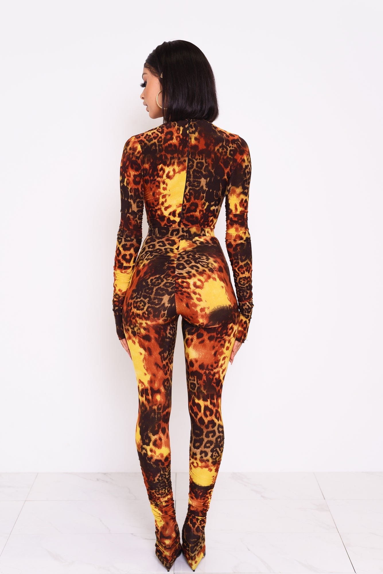 Phoenix Leopard Deep V Bodysuit