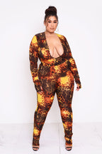 Phoenix Leopard Deep V Bodysuit