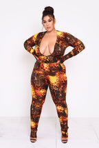 Phoenix Leopard Deep V Bodysuit
