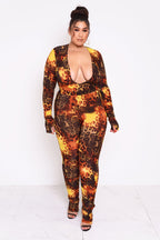Phoenix Leopard Deep V Bodysuit