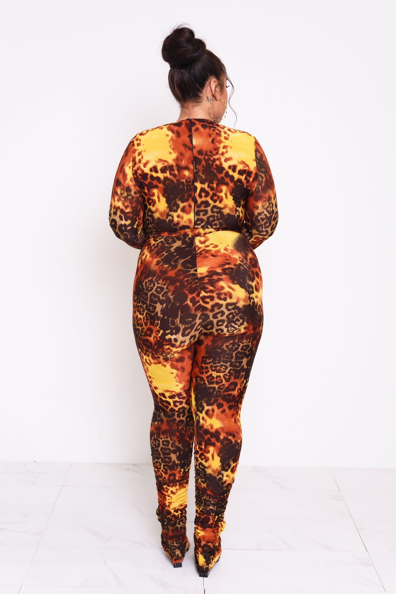 Phoenix Leopard Deep V Bodysuit