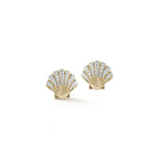 14kt Diamond Venus Shell Studs