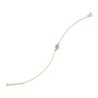 14kt Emerald Evil Eye Chain Bracelet