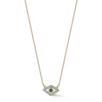 14kt Emerald Evil Eye Necklace