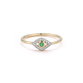 14kt Emerald Evil Eye Ring