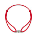 14kt Emerald Evil Eye on Red Nylon Bracelet