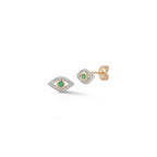 14kt Emerald Evil Eye Studs