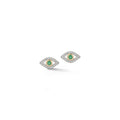 14kt Emerald Evil Eye Studs