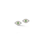 14kt Emerald Evil Eye Studs