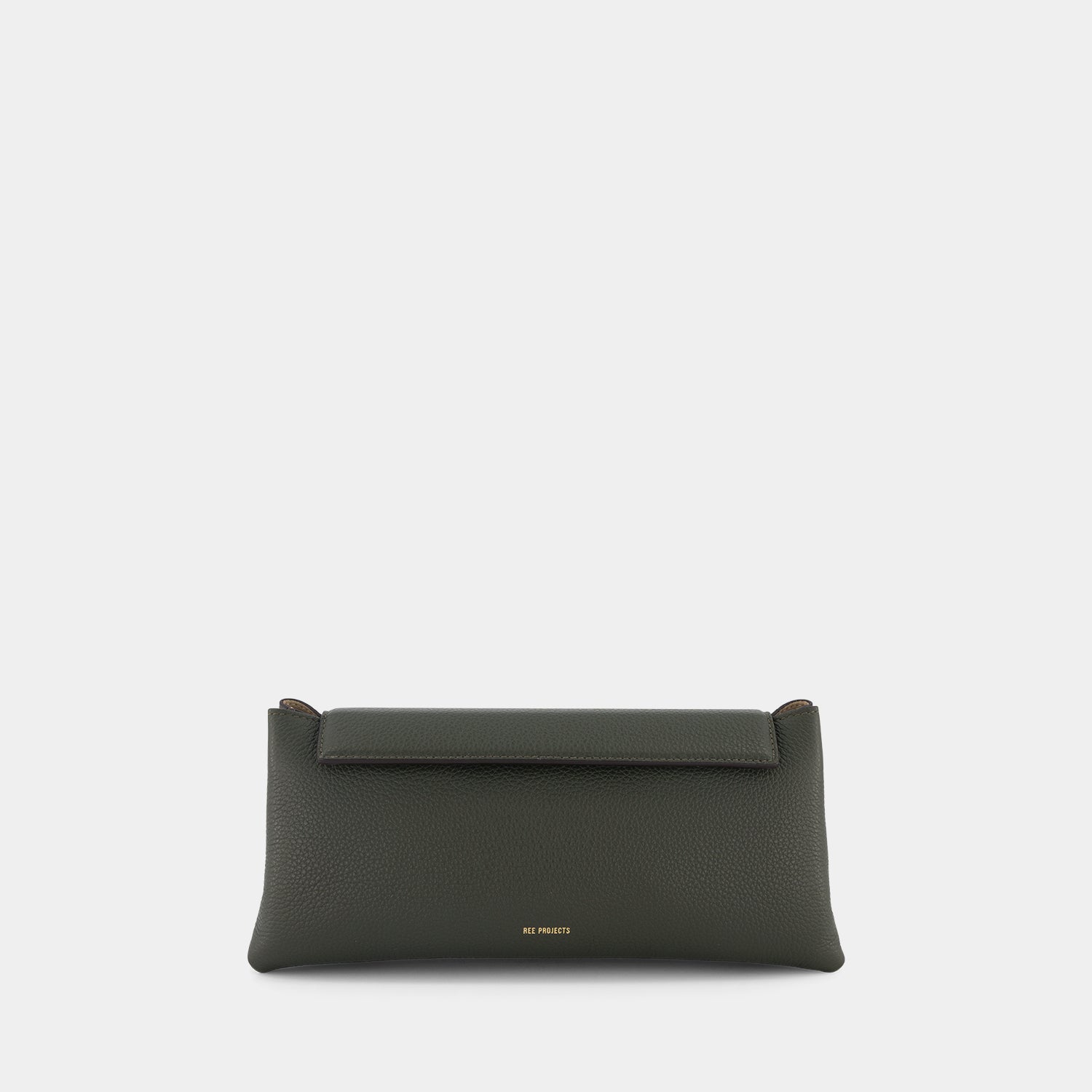 ELIEZE CLUTCH - PEBBLE GRAIN - DEEP MOSS
