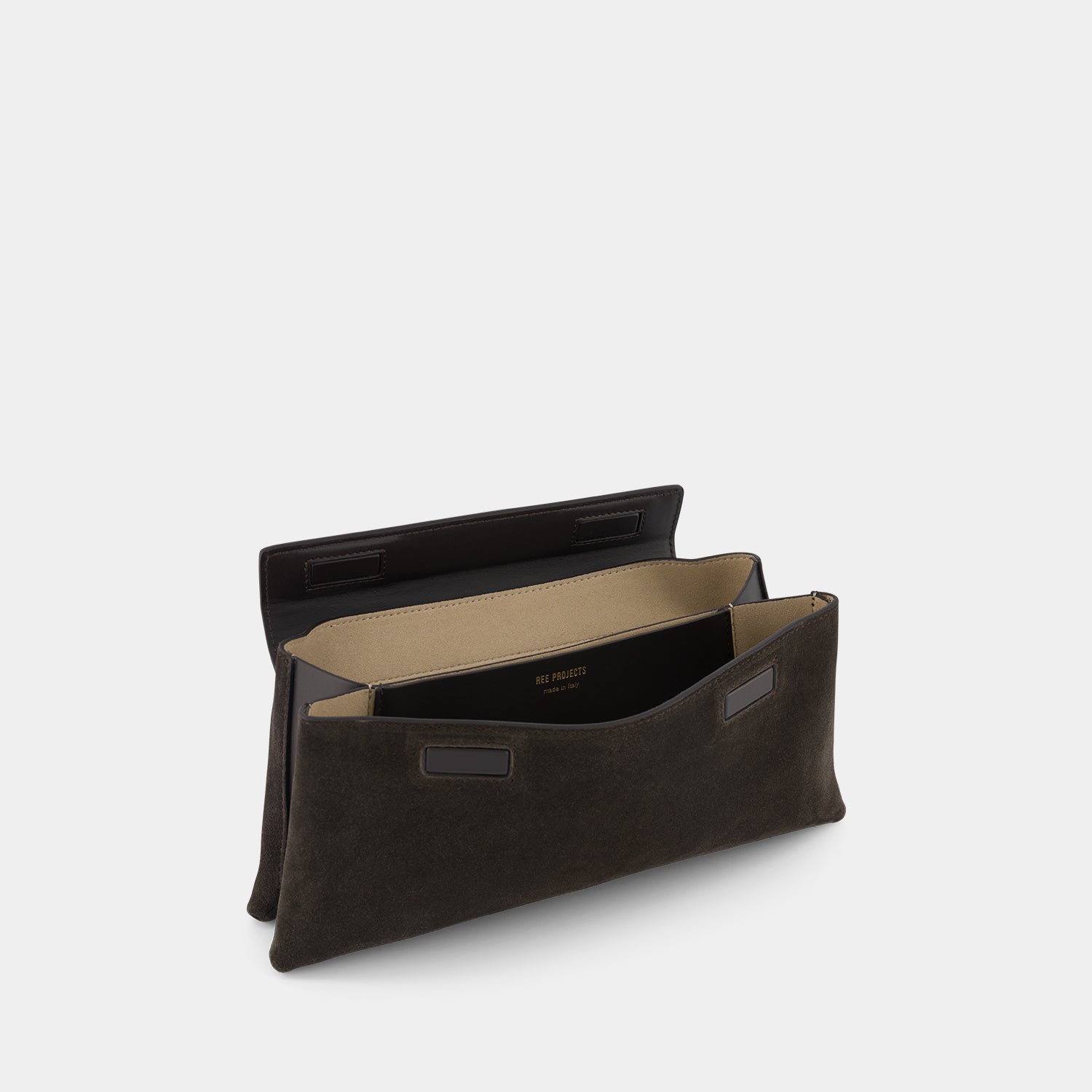ELIEZE CLUTCH - SUEDE SOFT CALF - EBONY
