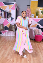 Spring Forward Side Ruffle Pink Cardigan