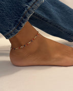 MULTICOLOR ANKLET - GOLD