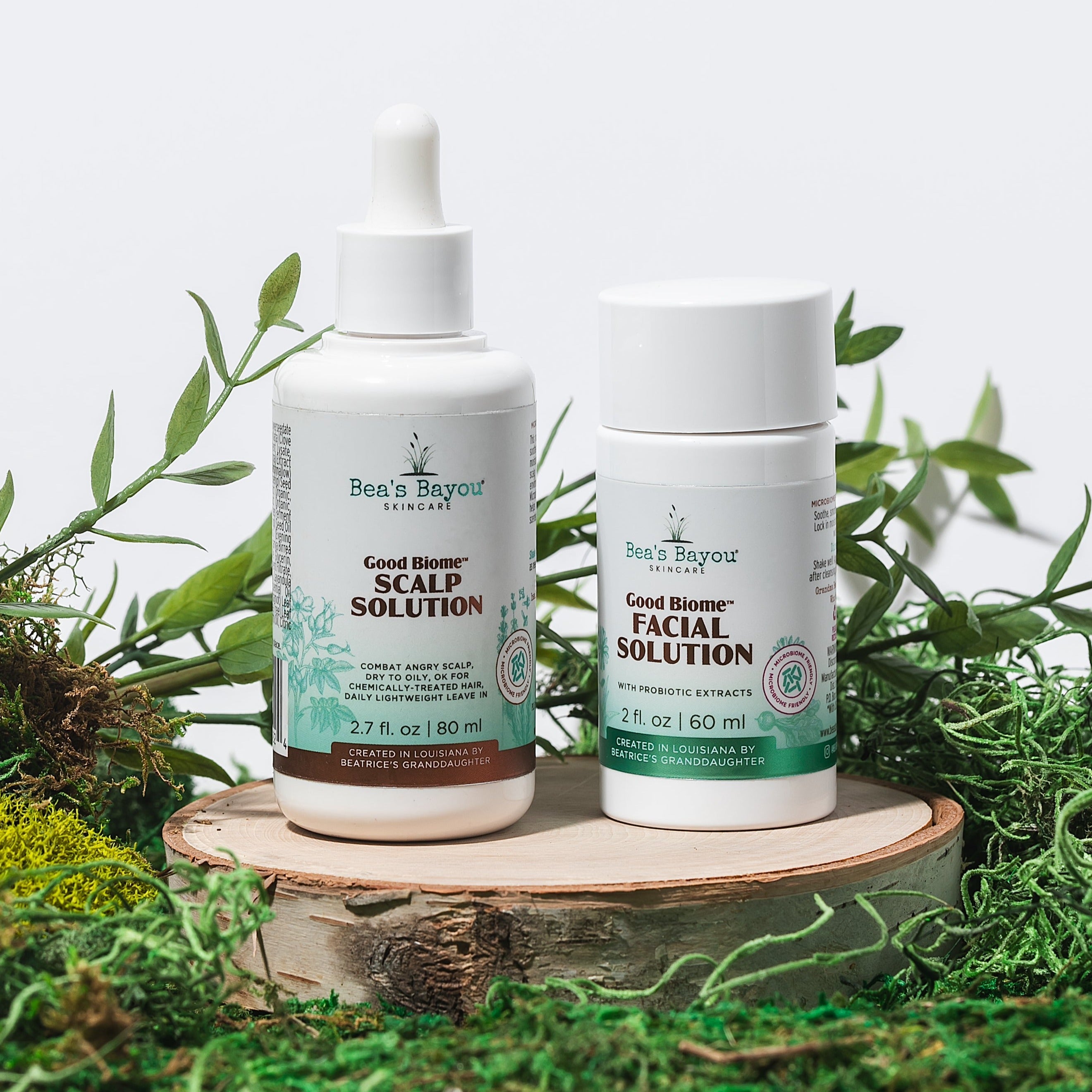 Scalp Relief Solution & Gentle Biome-Friendly Facial Fluid: Prebiotic + AHA + BHA
