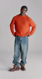 Red Clay Crochet Sweater