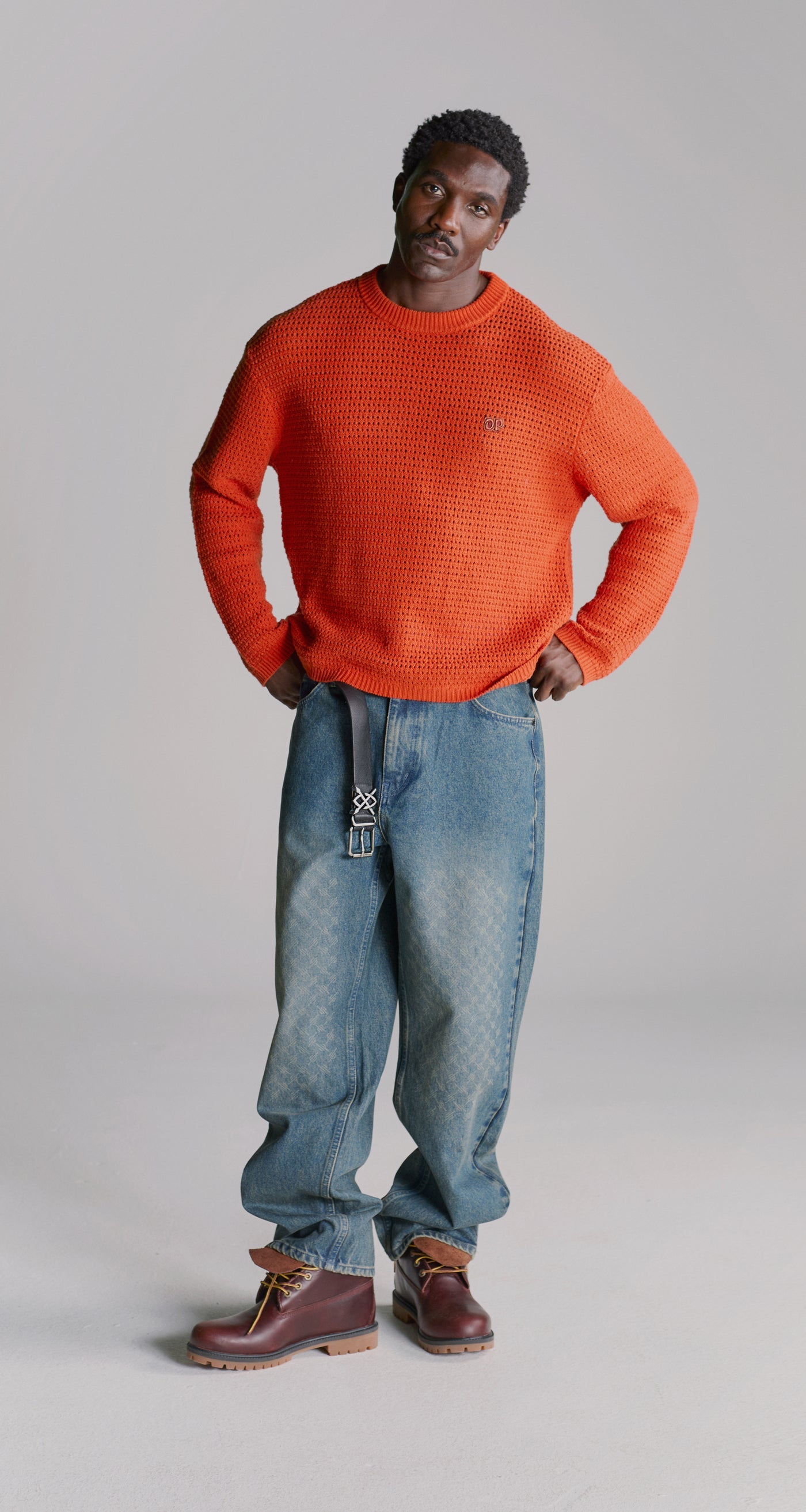 Red Clay Crochet Sweater